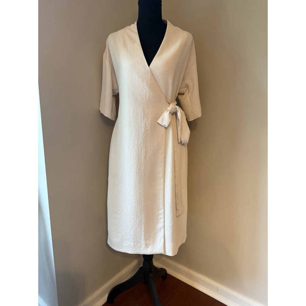 Aritzia Babaton Cream Wrap Dress